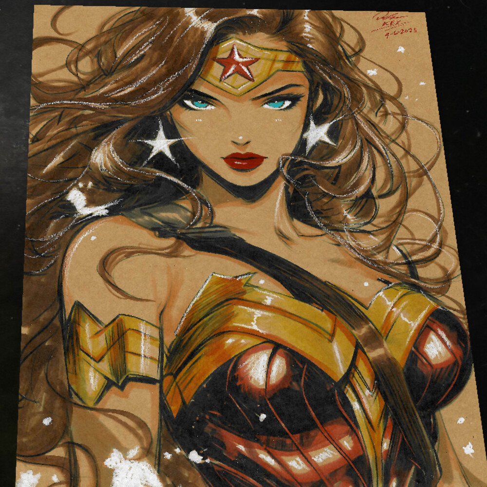 Wonder Woman Art Print Signed 8.5x11 | Art by Keyeske